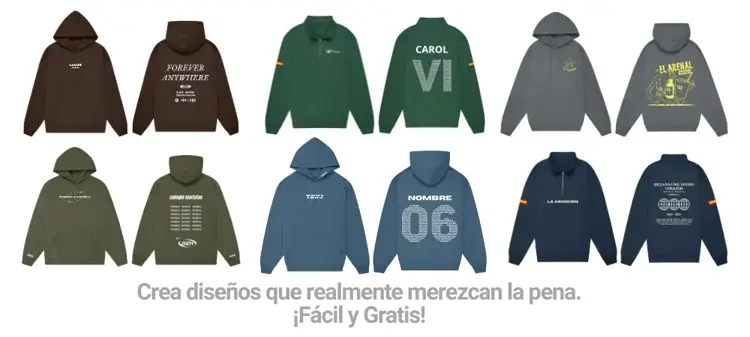 Ejemplos de sudaderas personalizadas con logotipos, nombres y números